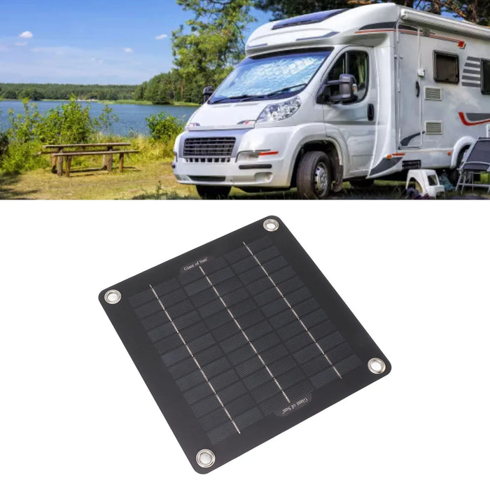 Enagua Mart 10W Portable Solar Panel Kit - 12V Solar Battery Maintainer for Car, Motorcycle, and Tractor