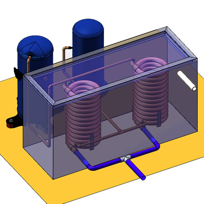 Enagua Mart Compact Tube-in-Tube Condenser - 3.5HP for Commercial Refrigeration and 8HP Geothermal Heat Pump Water Heaters