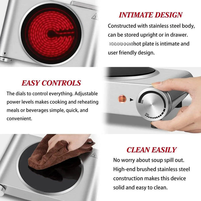 Enagua Mart Electric Hot Plate Single Burner - Portable Cooking Appliance