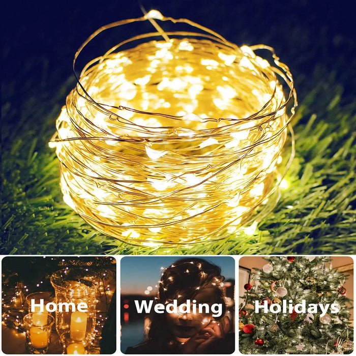 Enagua Mart 1000LED Solar String Fairy Lights - Ultra-Long Copper Wire Outdoor Garland for Garden, Yard, and Parties