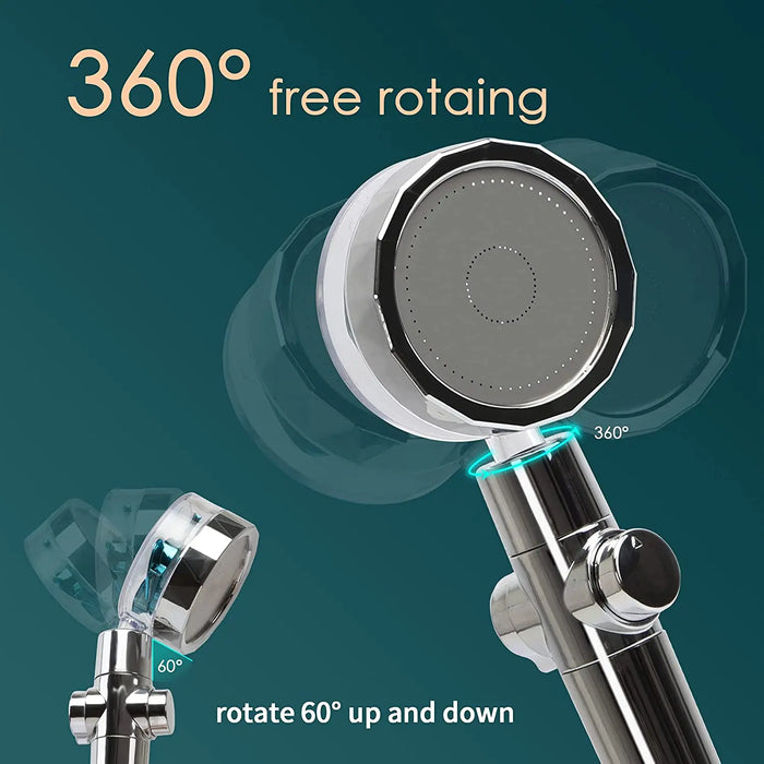 Enagua Mart Shower Head 360 Degree Rotation - Water-Saving Flow Turbofan