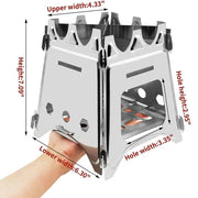 Enagua Mart Portable Camping Wood Stove - Lightweight Folding Firewood Stove for Outdoor Cooking, Hiking, and BBQ - Enagua Mart