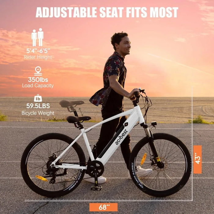 Enagua Mart Core Electric Bike - 468Wh Removable Battery, Brushless Motor, Mountain eBike, Max Range 50 Miles