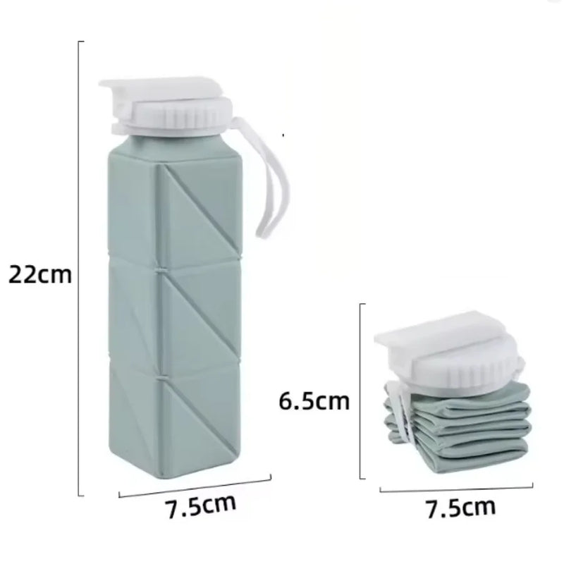 Enagua Mart 620ml Collapsible Water Bottle - Leakproof Silicone Bottle for Gym, Hiking, and Camping