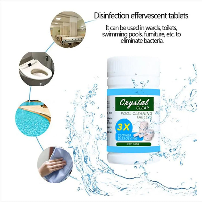 Enagua Mart Chlorine Tablets for Pool - Quick-Dissolving Pool Tablets, 100 Tablets Bottle for Effective Water Care