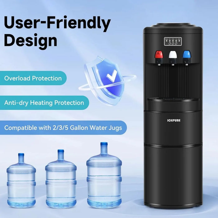 Enagua Mart 3-in-1 Hot and Cold Water Cooler with Ice Maker – Built-in Bullet Ice Maker