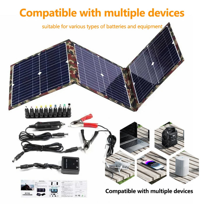 Enagua Mart 800W Foldable Solar Panel Kit - Complete Camping Power Station, Portable Generator Charger for Car, Boat, Caravan