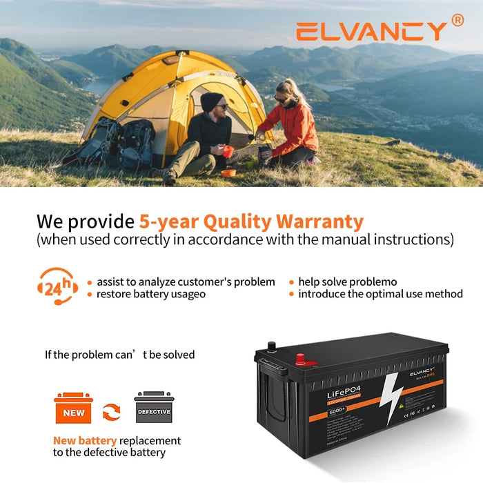 Enagua Mart 12V/24V LiFePO4 Battery Pack - 100Ah/200Ah/300Ah for Solar Power System with Built-in BMS