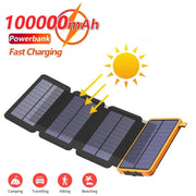 Enagua Mart Solar Charger Power Bank 10000mAh - Portable Solar Phone Charger, 4 Solar Panels, External Battery Pack for Phones, Outdoor Camping - Enagua Mart