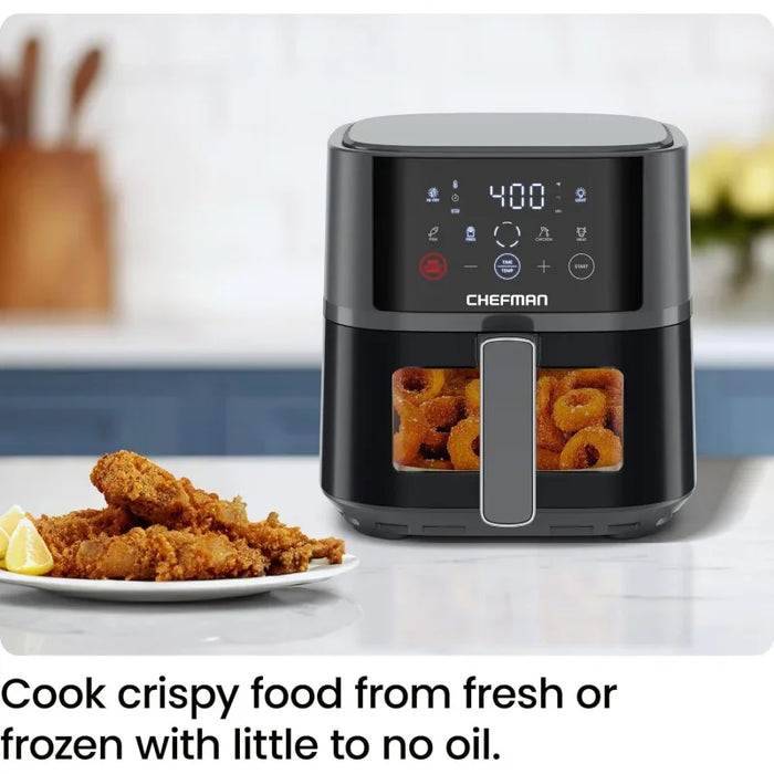 Enagua Mart 4Qt Compact Air Fryer - Hi-Fry Technology with Easy View Window