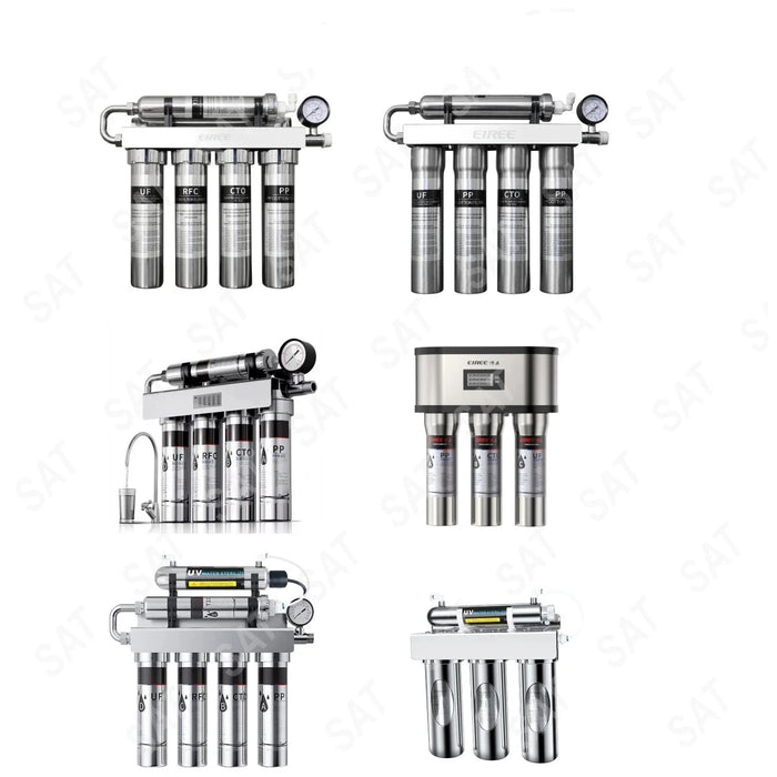 Enagua Mart Stainless Steel Home Drinking Water Filter System - Ultrafiltration 5-6 Stage UV Water Purifier