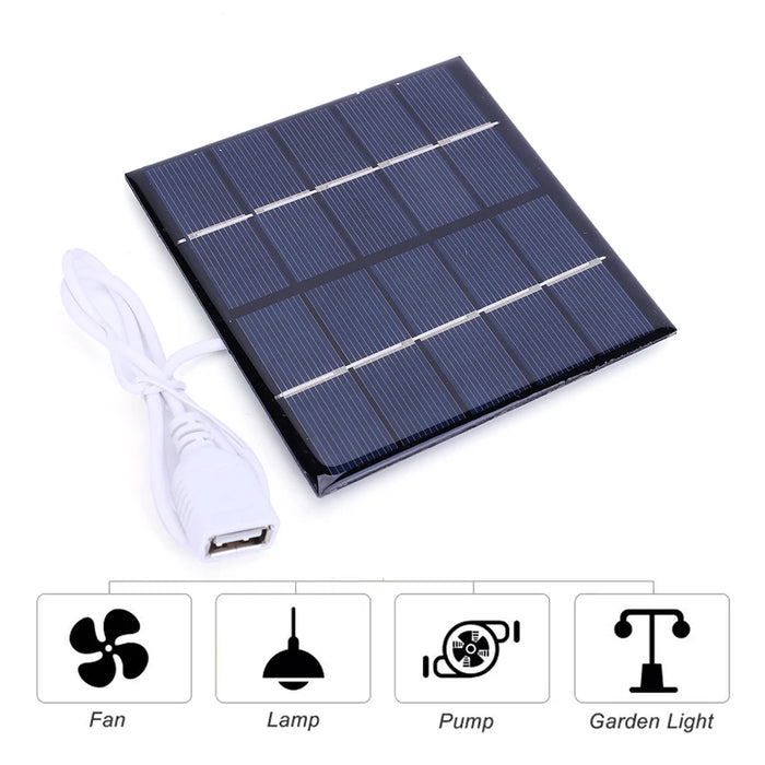 Enagua Mart 5W Solar Panel - USB Output Polycrystalline Outdoor Solar Panel for Mobile Power Supply