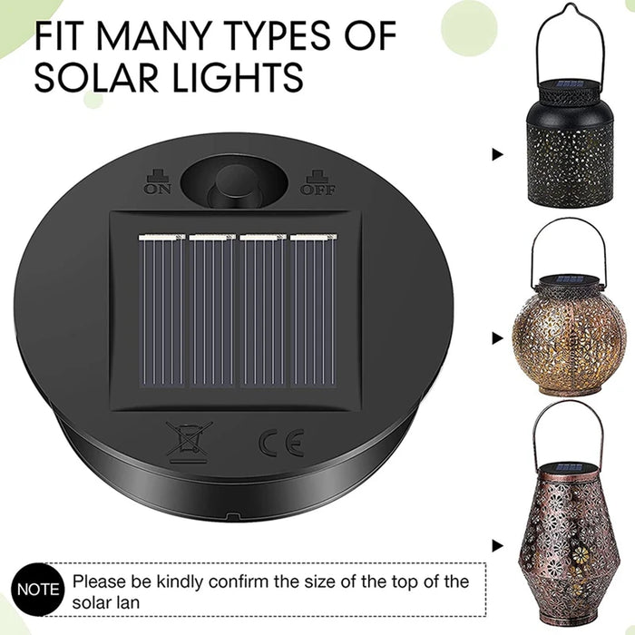 Enagua Mart 6-Piece Solar Lantern Replacement Tops - 7 Lumens LED Solar Panel Lid Lights