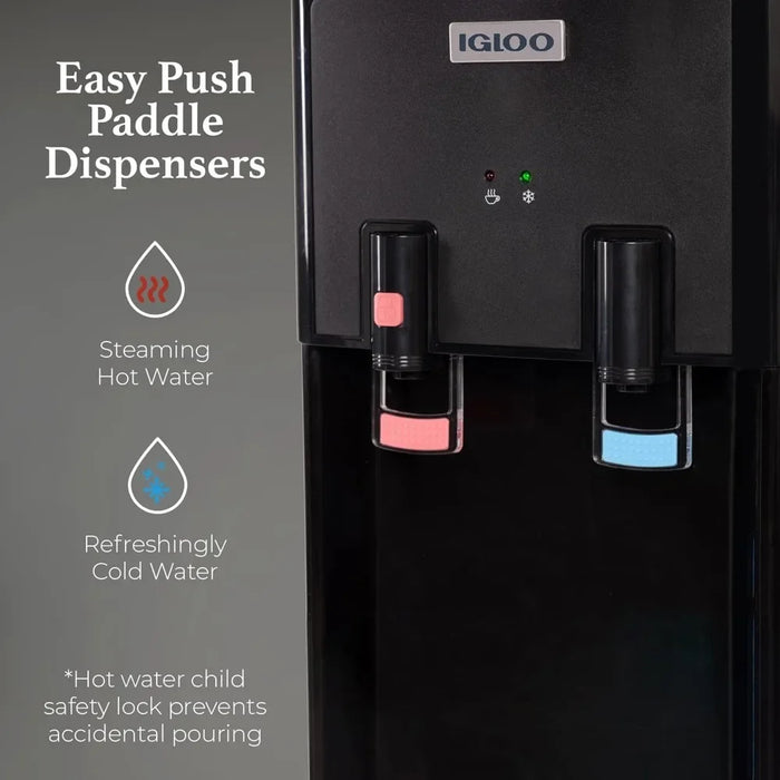 Enagua Mart Top Loading Hot and Cold Water Dispenser - For 5-Gallon and 3-Gallon Bottles with Child Safety Lock