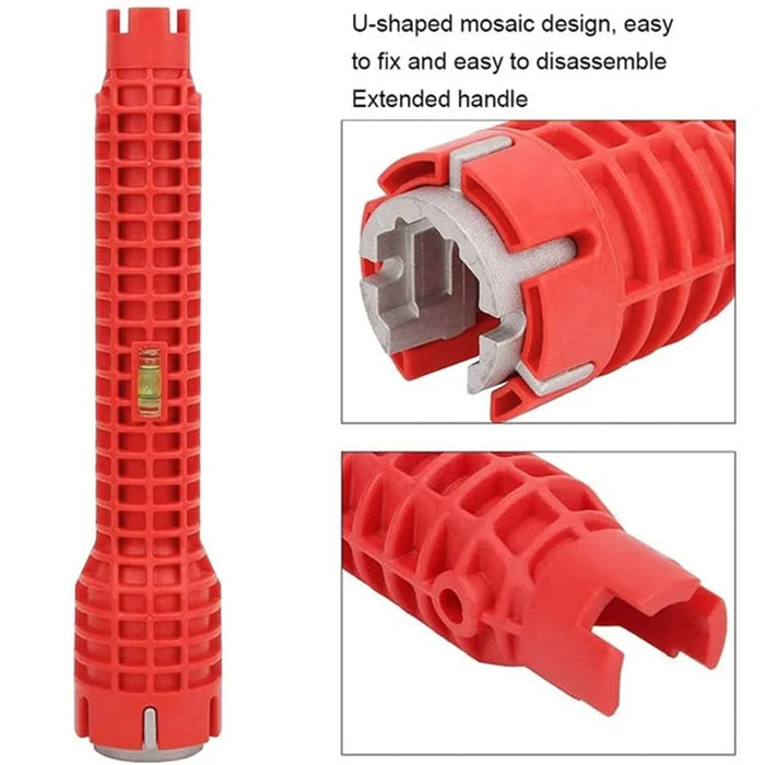 Enagua Mart 5-8-in-1 Anti-Slip Sink Faucet Wrench - Multifunctional Double Head Repair Tool for Water Heaters & Plumbing