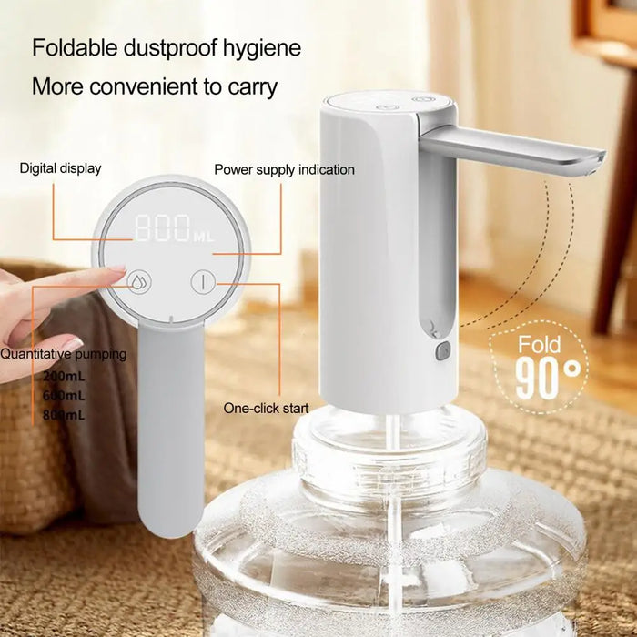 Enagua Mart Foldable Water Bottle Pump - Automatic Dispenser for Home Use, Button-Controlled Portable Electric Pump