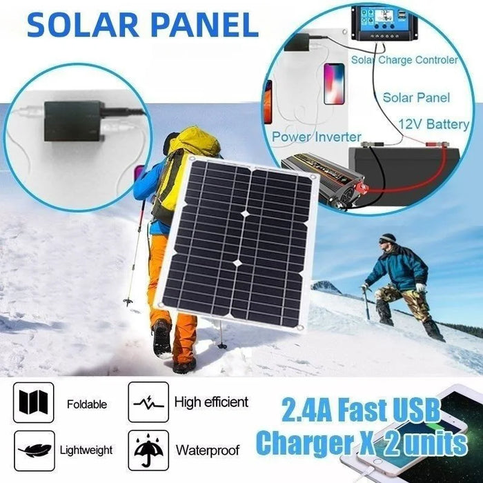 Enagua Mart 500W Solar Panel System - 110V/220V with 12V Solar Panel, Battery Charge Controller, and 4000W Inverter Kit for Complete Power Generation