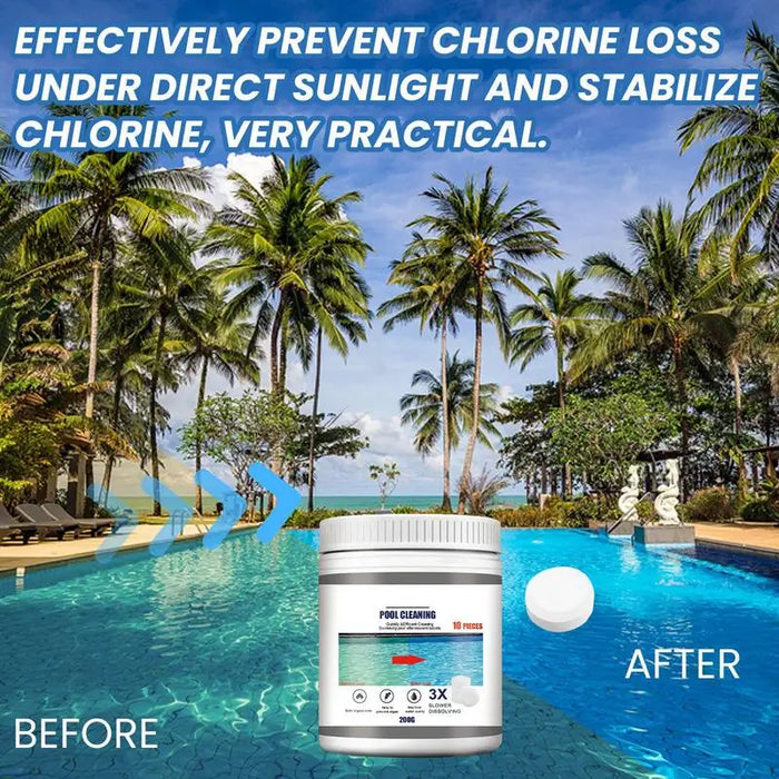 Enagua Mart 10pcs Swimming Pool Chlorine Tablets - Slow Dissolving Water Purifier for Hot Tubs and Pools