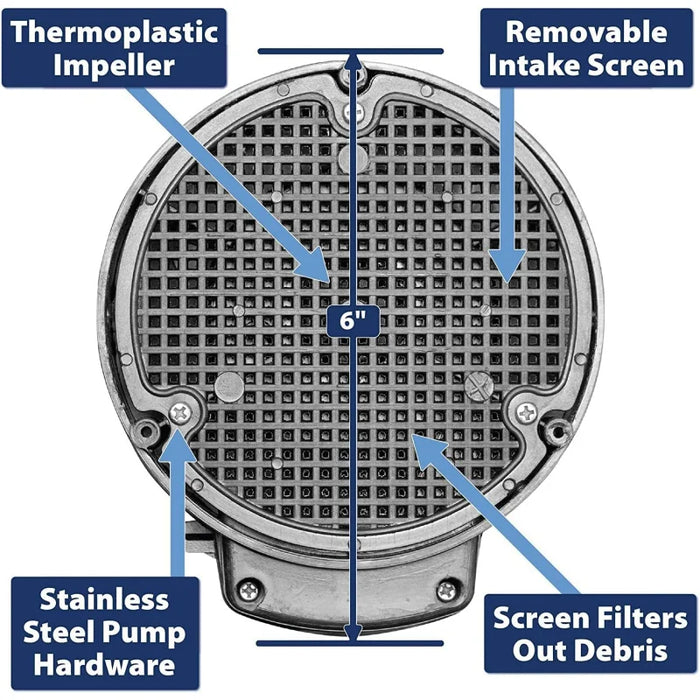 Enagua Mart 1800GPH Thermoplastic Submersible Utility Pump - 10-Foot Cord for Efficient Water Removal