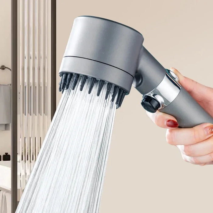 Enagua Mart 3-Modes High-Pressure Shower Head - Adjustable Spray with Massage Brush and Filter