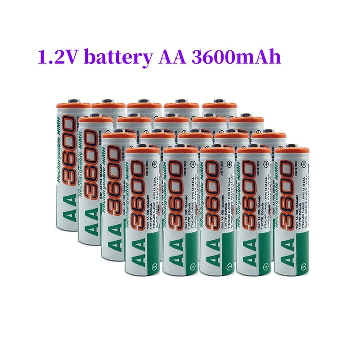 Enagua Mart 1.2V AA Ni-MH Rechargeable Batteries - 3600mAh for Clocks, Mice, and Remotes