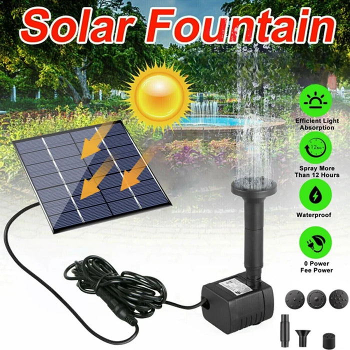 Enagua Mart Solar Fountain Pump - Floating Water Pump with 6 Spray Heads