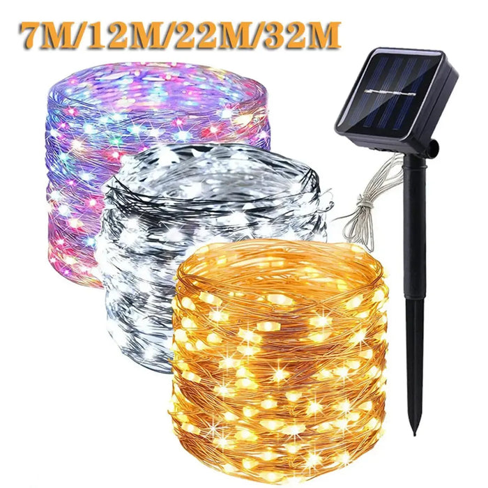 Enagua Mart Solar Lights Outdoor - Waterproof LED String Lights with 8 Modes for Garden, Party & Wedding Decor