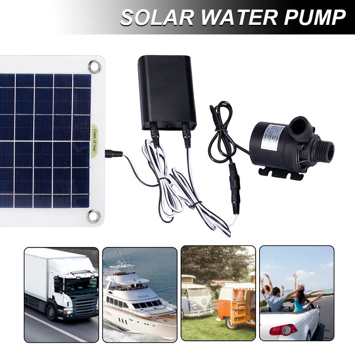 Enagua Mart 50W Brushless Solar Water Pump Unit - Ultra-Silent 800L/H Pump Kit for Fish Ponds, Pools, and Garden Fountains