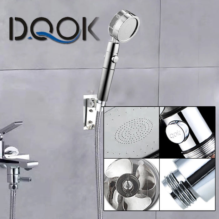 Enagua Mart Shower Head Water Saving Flow - 360-Degree Rotating Nozzle with Small Fan, High-Pressure ABS Rain Spray