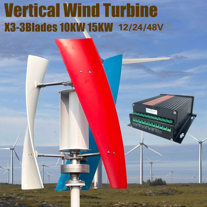 Enagua Mart 10KW/15KW Vertical Axis Wind Turbine Generator - High-Efficiency Home Power System