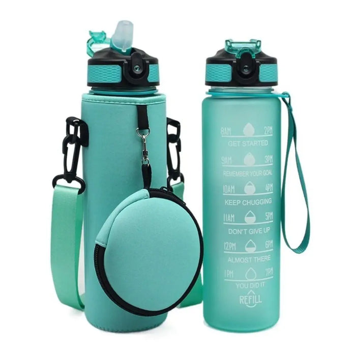 Enagua Mart Portable Water Bottle Bag – Durable Handheld Cup Sleeve with Adjustable Strap and Earphone Pouch