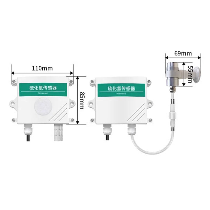 Enagua Mart Hydrogen Gas Sensor - H2S Concentration Monitor, 4-20mA Output, 485 Transmitter