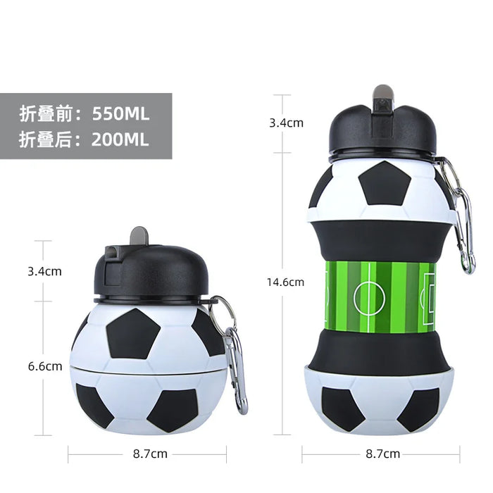 Enagua Mart Foldable Silicone Water Bottle - Sports Bottle for Football and Basketball