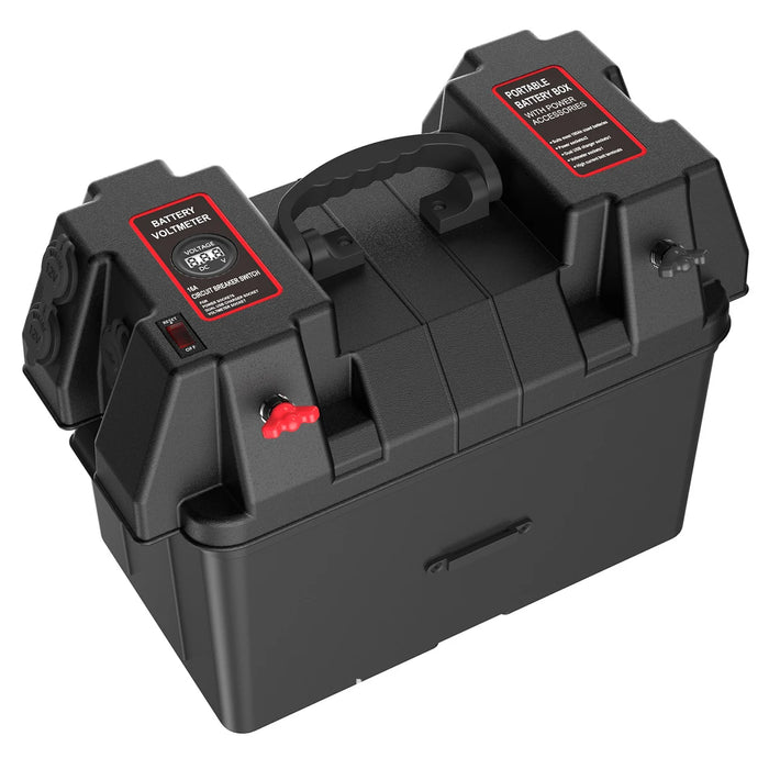 Enagua Mart Lithium Battery Box - Deep Cycle LiFePO4 Battery Storage for Solar, Boat, and RV Camping