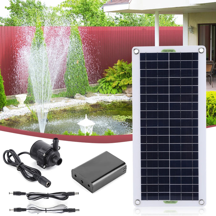 Enagua Mart 50W 18V Brushless Solar Water Pump - Outdoor Waterfall Fountain, Garden Solar Panel Powered Water Pump Kit