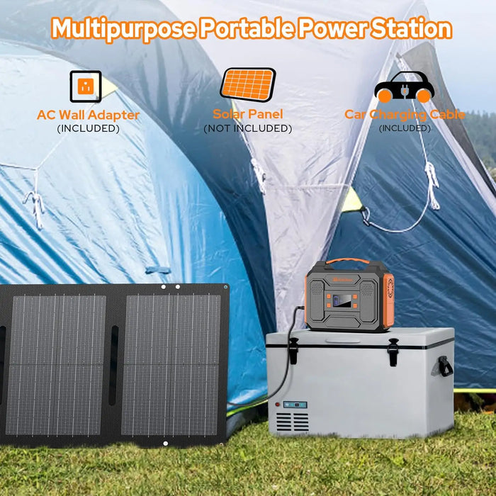 Enagua Mart Portable Power Station 300W Solar Generator - 280Wh with AC Outlet, Pure Sine Wave, DC for Camping and Outdoor Adventures