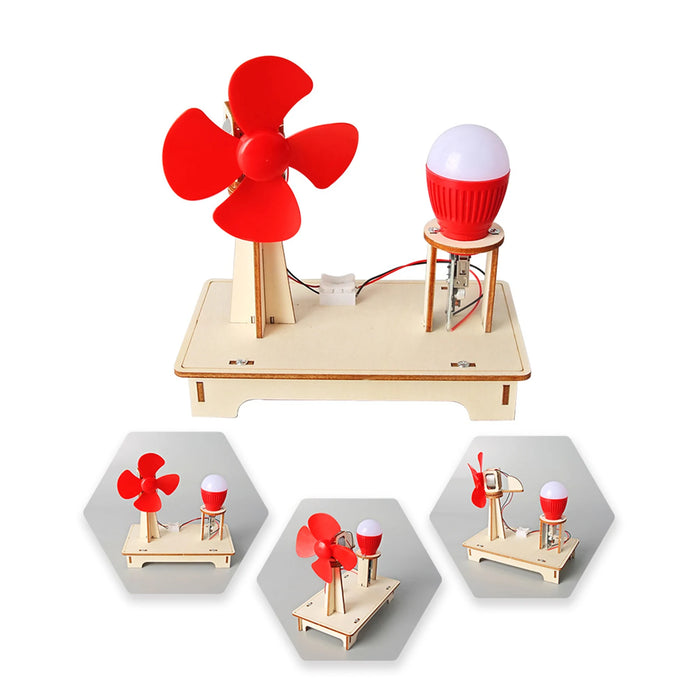 Enagua Mart Science Experiments DIY Wind Turbine Kit - Wooden Building Kits for Ages 8-12