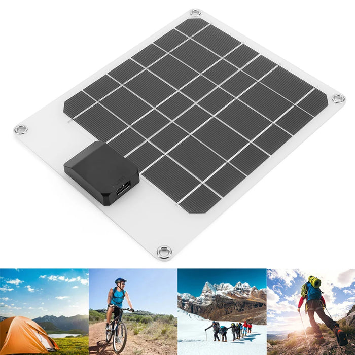 Enagua Mart 20W/25W Solar Panel USB Fast Charging Kit - 5V Waterproof Outdoor Solar Plate for Hiking, Travel, and Emergency Charging