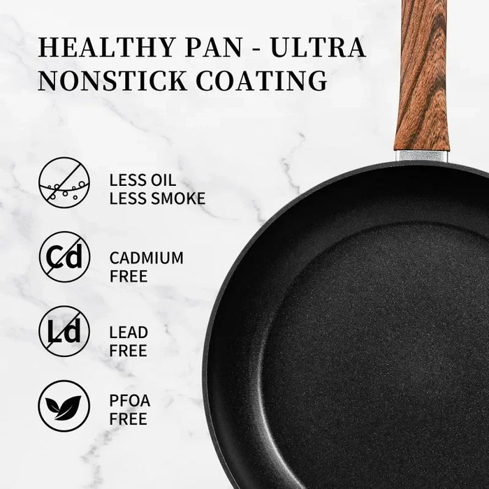 Enagua Mart Innwewell Frying Pan Wok - 8"/9.5"/11" Nonstick Skillet for Omelette, Pizza, Steak, and Induction-Compatible Cooking