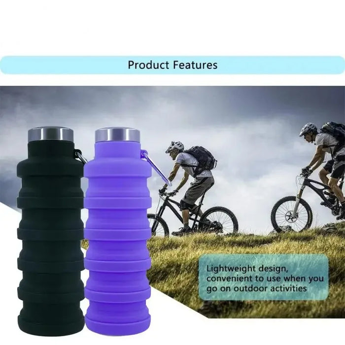 Enagua Mart Collapsible Silicone Water Bottle - Portable Folding Bottle for Outdoor Travel