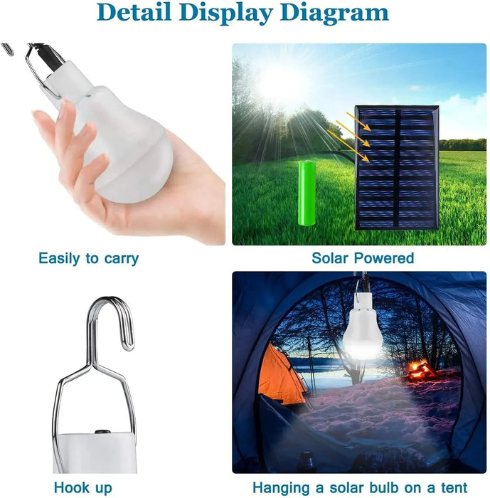 Enagua Mart Portable LED Solar Bulb Light - Split Type Waterproof Outdoor Hanging Light