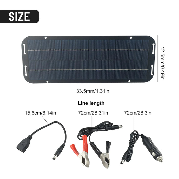 Enagua Mart 8-Piece Set 60W Solar Panel Kit - 12V OLT Trickle Battery Charger, IP65 Waterproof for Caravan, Van, and Boat