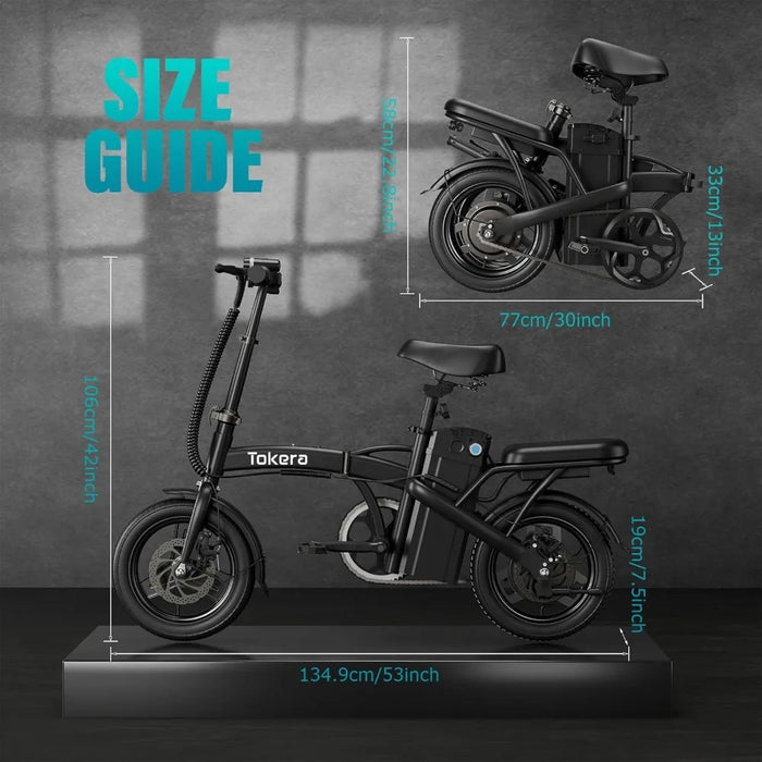 Enagua Mart Folding Electric Bike - 750W Motor, 40-Mile Range, Top Speed 20MPH, Foldable Design