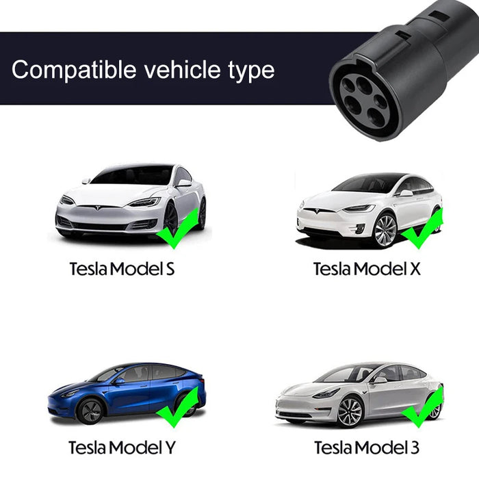 Enagua Mart SAE J1772 Charging Adapter for Tesla Model 3/Y/S/X - J1772 to Tesla, Max 80A, 240V AC, Compatible Fast Charger