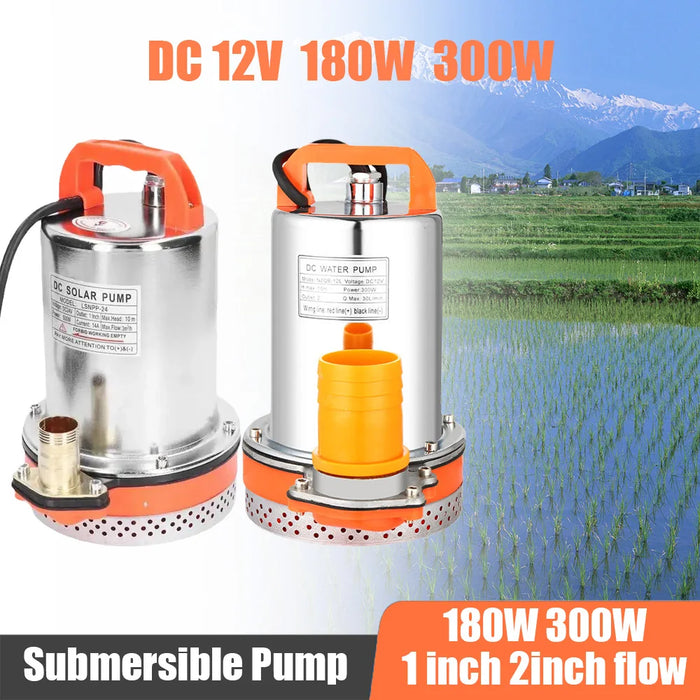 Enagua Mart 12V 180W-300W Solar Water Pump - Deep Well Submersible Pump for Farm and Agricultural Irrigation