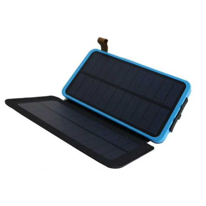 Enagua Mart Folding Solar Power Bank - Portable Large Charger with LED Light, Solar Panel Charging for Outdoor Use