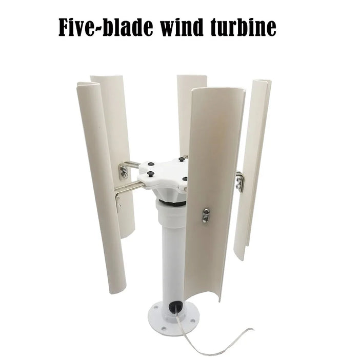 Enagua Mart Vertical Five-Blade Wind Generator - Portable Three-Phase Brushless Low-Speed Windmill