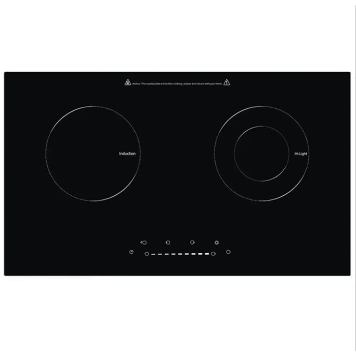 Enagua Mart Double Burner Induction and Ceramic Stove - Dual-Zone Built-In Electric Cooktop for Versatile Cooking