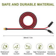 Enagua Mart Solar Panel Connector to XT60 - Charging Cable for Solar Generators - Enagua Mart