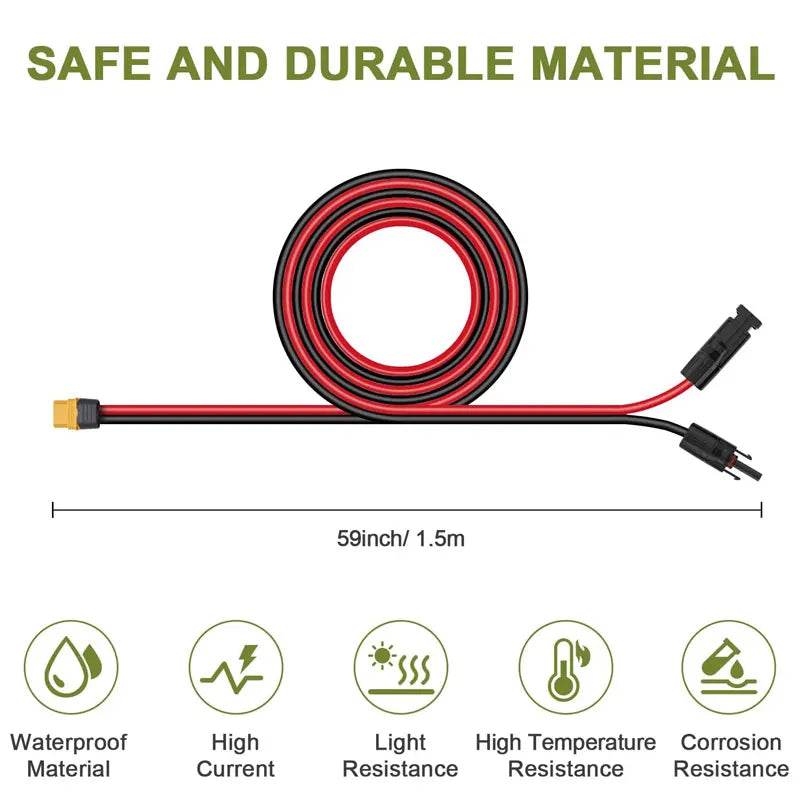 Enagua Mart Solar Panel Connector to XT60 - Charging Cable for Solar Generators - Enagua Mart
